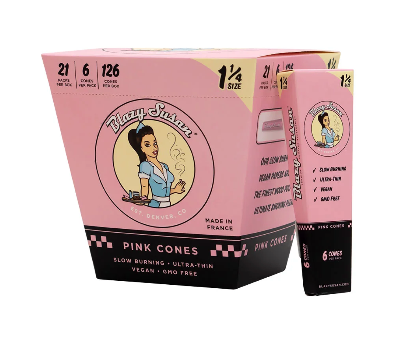 Blazy Susan Pink Pre Rolled Cones 1-1/4 - HQD Tech Store