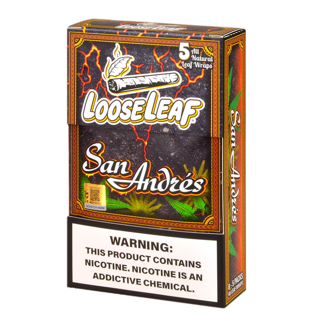 Loose Leaf San Andres wraps, 8 packs of 5 - HQD Tech Store