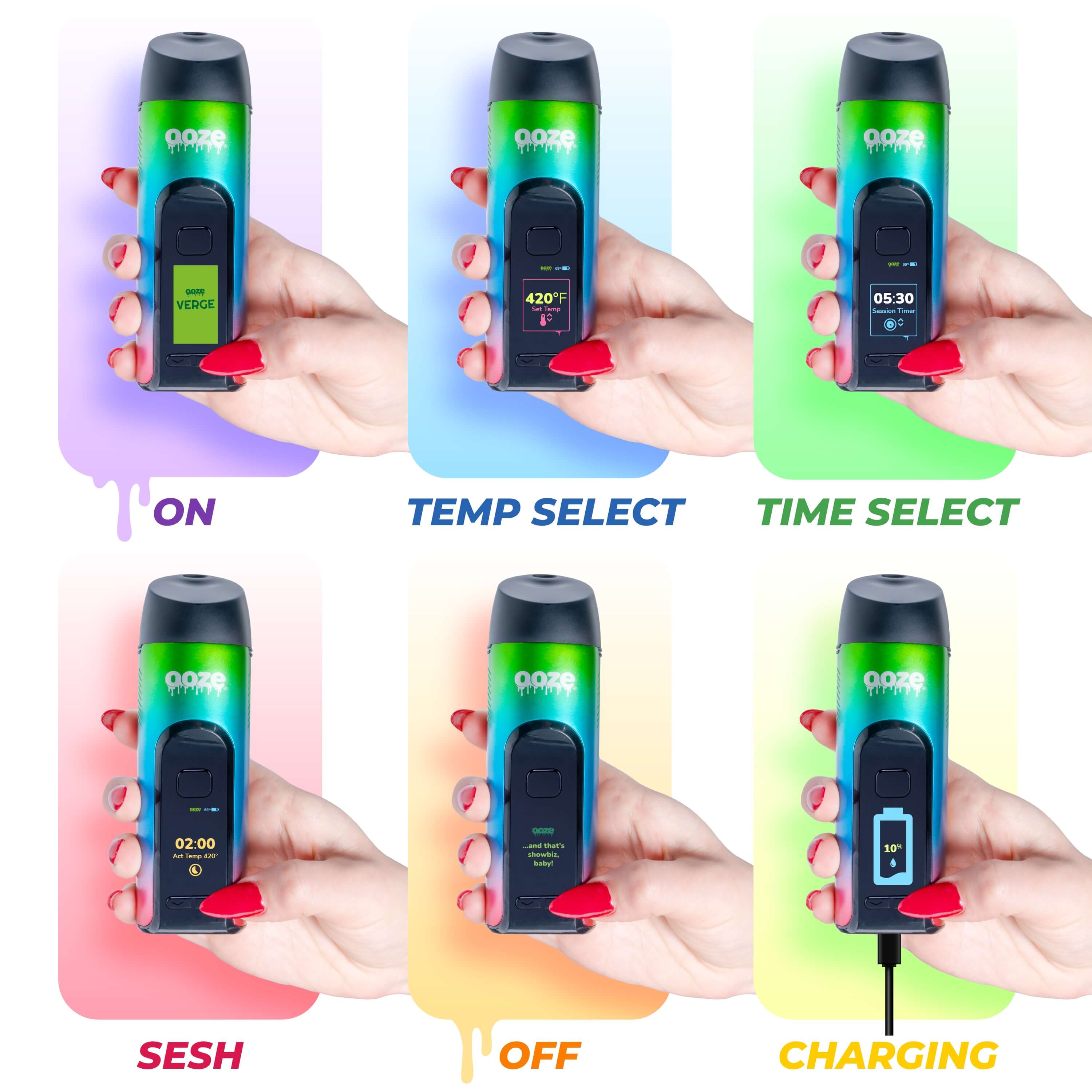 Arctic Blue OOZE Verge 2500 mAh Dry Herb Vaporizer