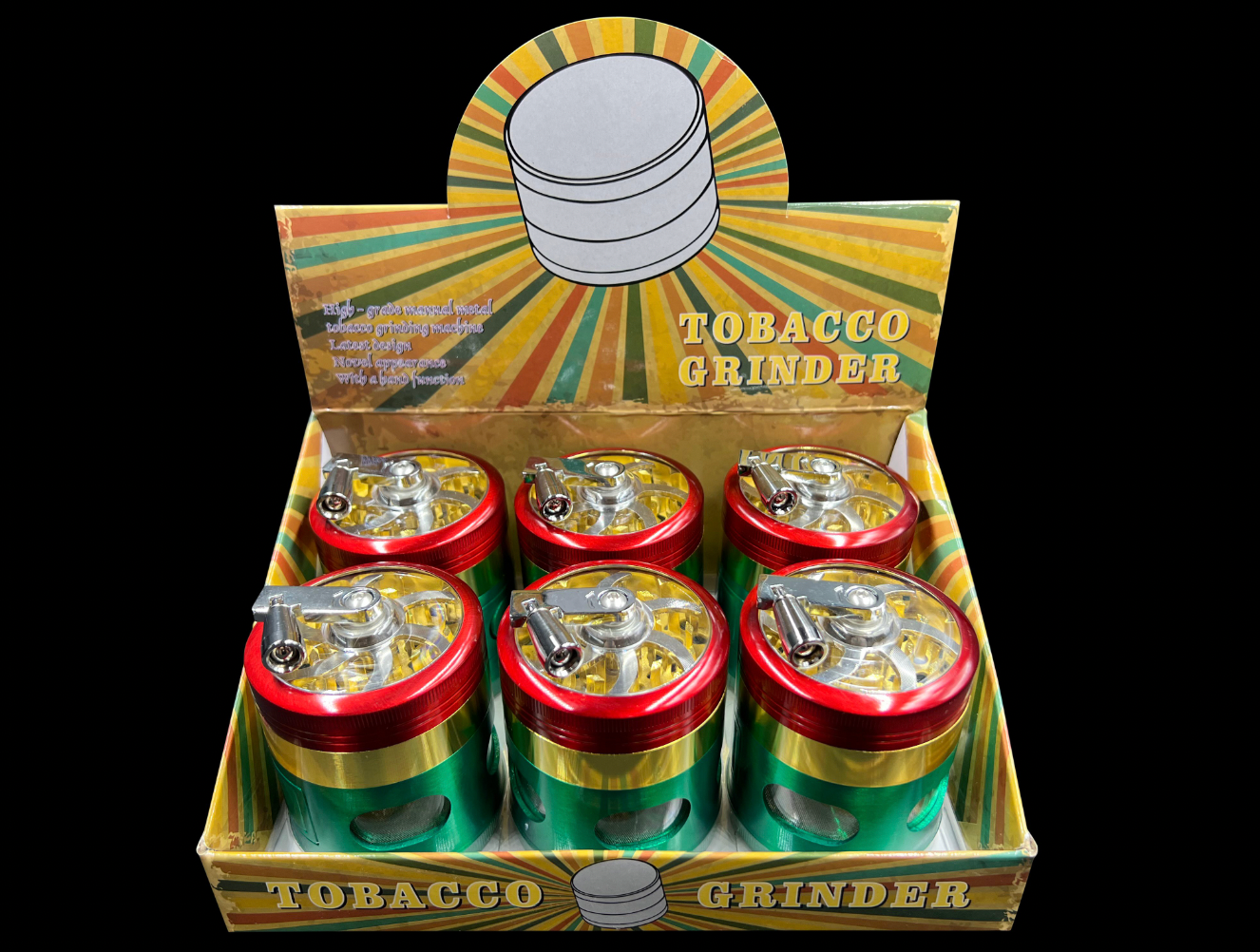 63" Rasta Gold Metal 4 piece grinder - HQD Tech Store