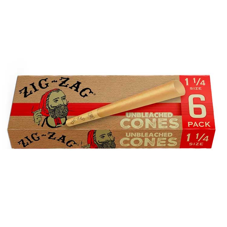 Zig Zag Unbleached Pre Rolled Cones 1-1/4 Size - HQD Tech Store