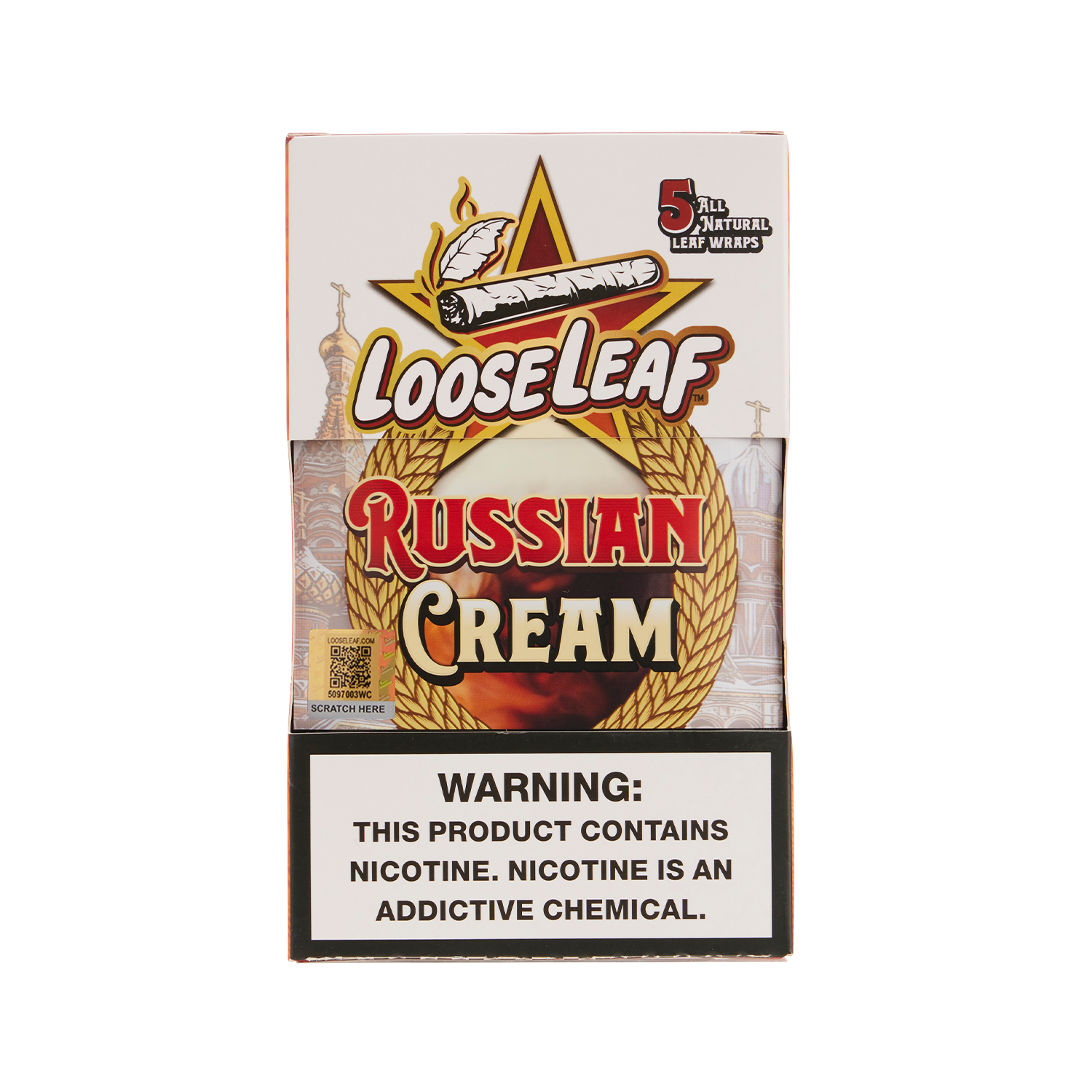 Russian Cream LooseLeaf 5-Pack Wraps (40 Count) - HQD Tech Store